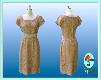 Vintage 1950s Dress Lace Cocktail Dress