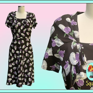 Vintage 1940s Novelty Print  Dress