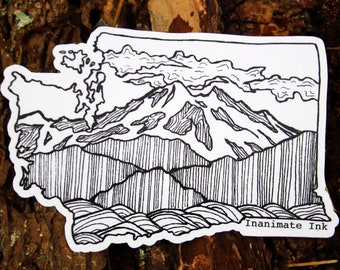 Washington State USA Mountains Vinyl Sticker