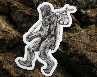 Sasquatch Bigfoot Adventure PNW Vinyl Hydro, Laptop, Journal, Bumper Sticker