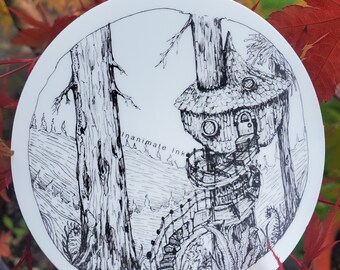 Hand Drawn Treehouse | Cabin | Woodland Hideaway | House  Vinyl Sticker