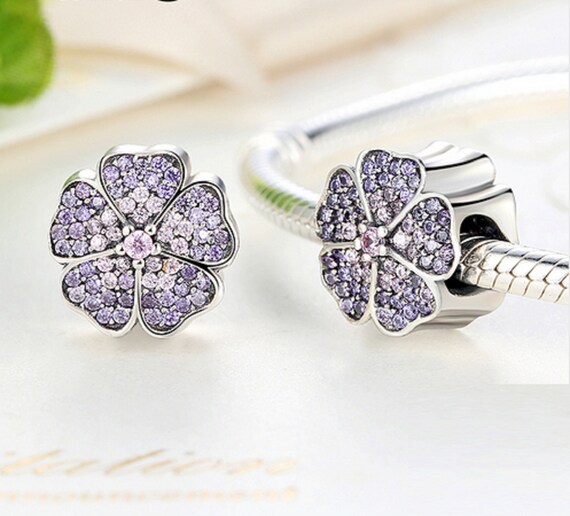 Sparkling Primrose Beads Charm 925 Sterling Silver Fit for