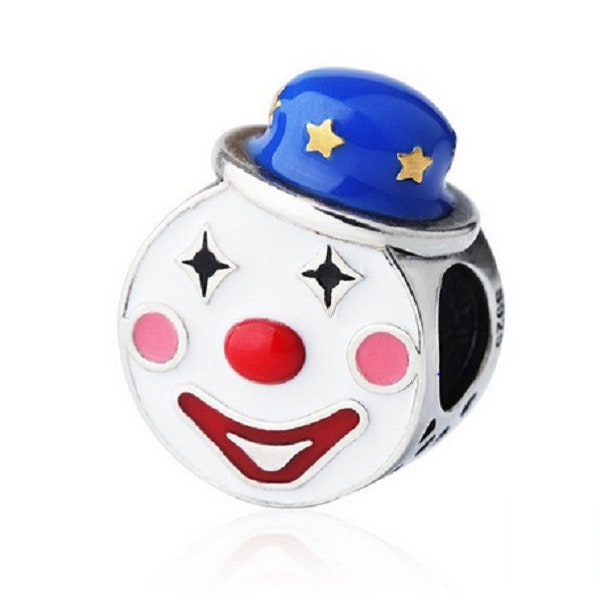 Cute Clown Beads Charm   925 Sterling Silver fit for Authentic Women Charms and Handmade Charms