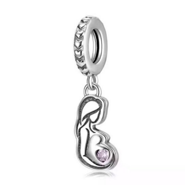 Breloque pour femme enceinte, s'adapte aux bracelets, argent sterling 925, bijoux pour maman enceinte, breloque pour maman enceinte, breloque pour femme enceinte