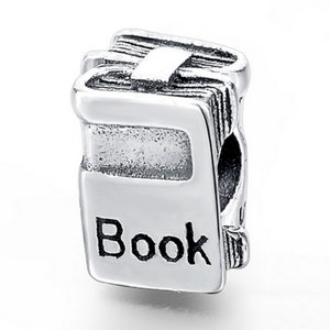 Books, Written BOOK charm college degree Bead charms   925 Sterling Silver fit for Authentic Women Bracelets Handmade charms Gift