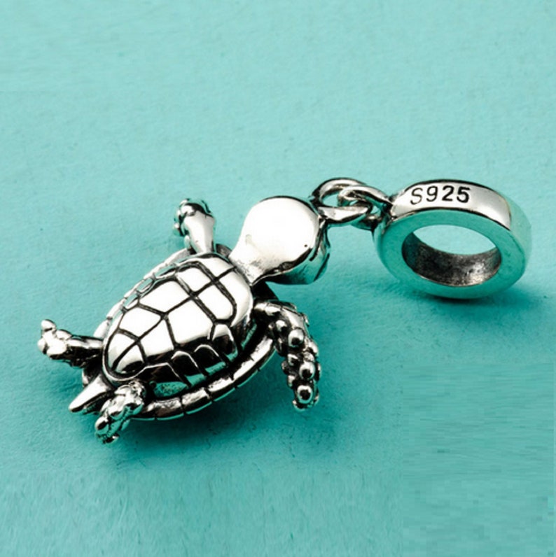 Authentic Sterling Silver Charm Sea Turtle Bead Charm Fits - Etsy