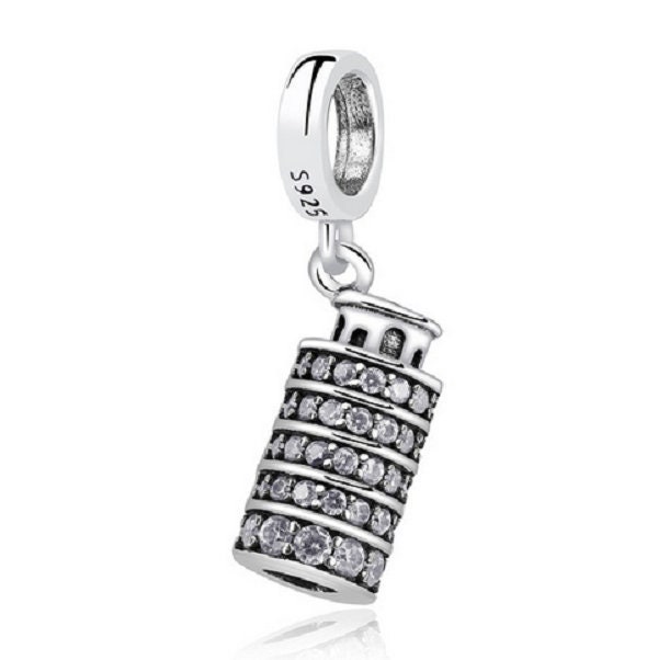 Leaning Tower of Pisa 925 Sterling Silver European Bead Charm