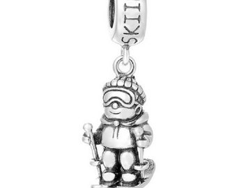 Hiver SKI Charm 925 Sterling Silver Charm 925 Sterling Silver Fit European Women Charm Bracelet Authentique Sterling Silver