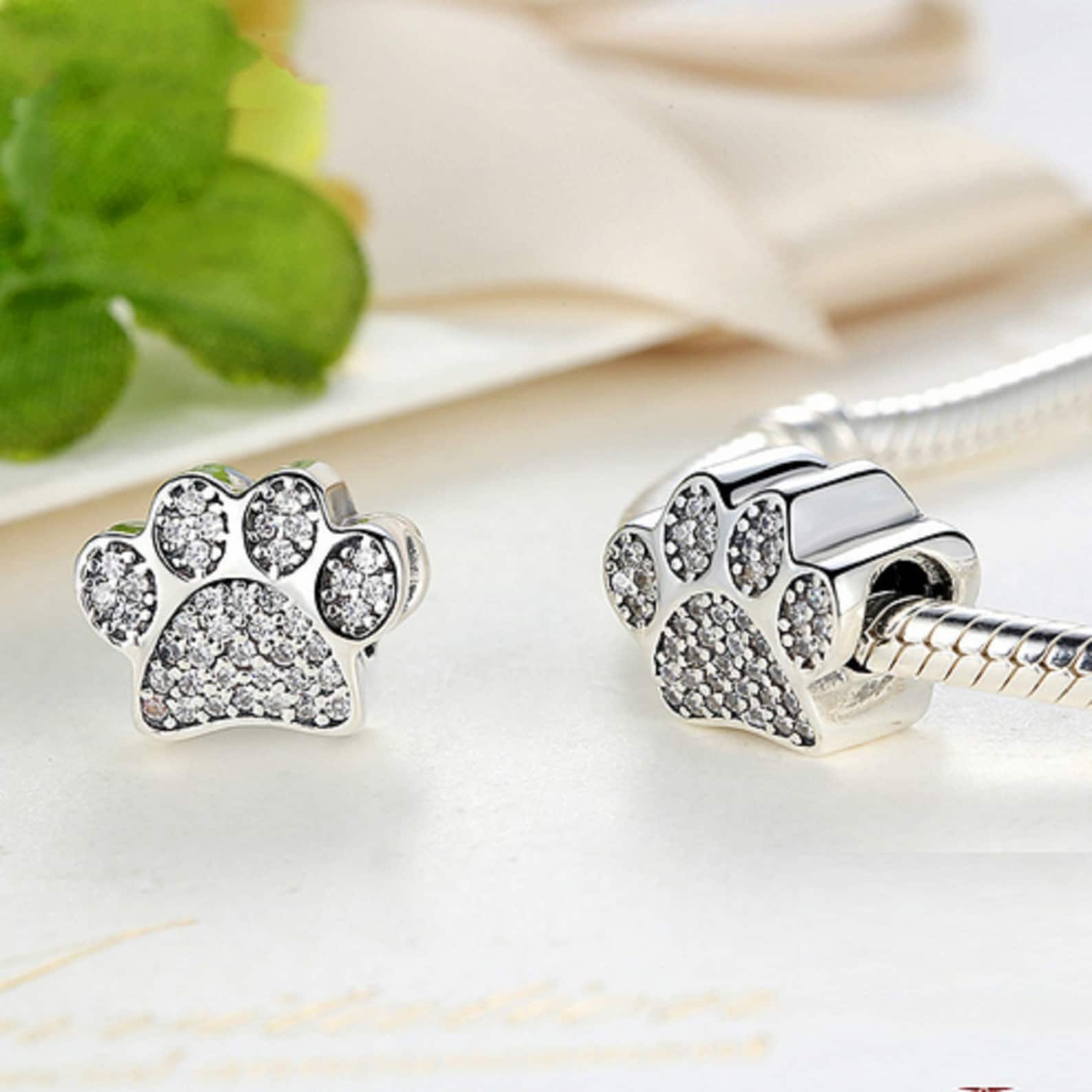 Dog Paw Print Charm Bead Fits Pandora Bracelet Charm Etsy