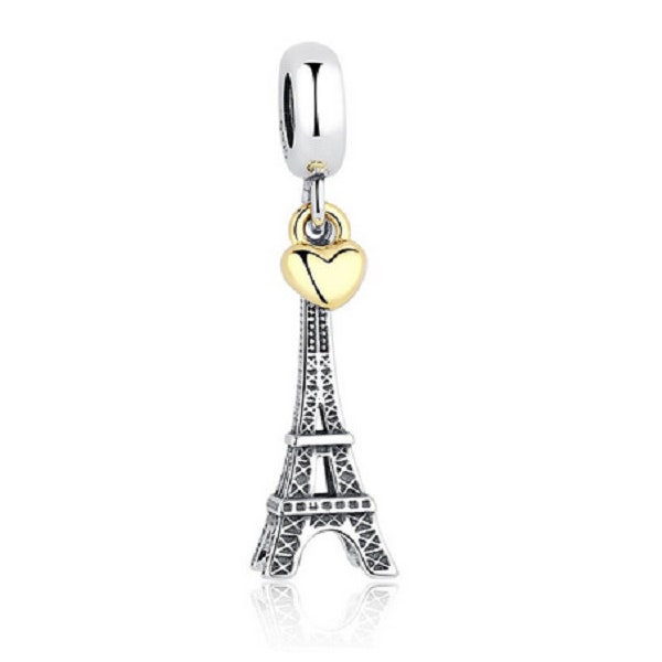 Authentic Real 925 Sterling Silver Eiffel Tower Charm Charms Pendant Beads, fit for Authentic Women Charm, Authentic Sterling Silver,