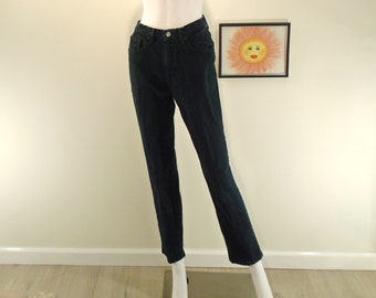 Vintage GAP High Waist Dark Green Denim Jeans - Size 6, Made in USA