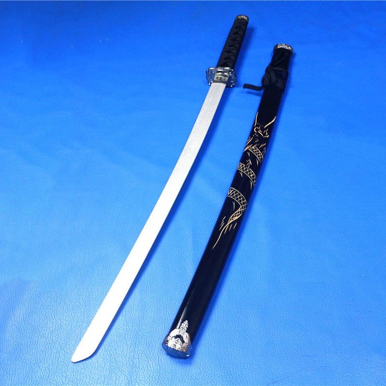 Katana Wooden Dragon Sword Cosplay Prop With Scabbard 100cm 