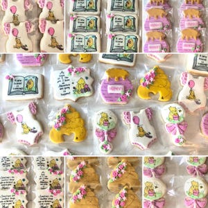 Winnie the Pooh Sugar Cookies for Birthday and Baby Shower