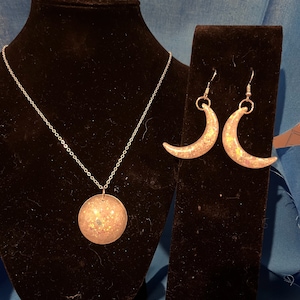 Triple Moon necklace and earring set