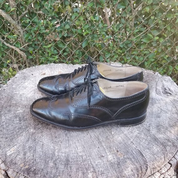 Sz 10 Vintage Flat Lace Oxford Shoes/Genuine Leath