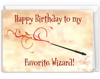 Wizard Birthday Card: Magical Handmade Greeting Card