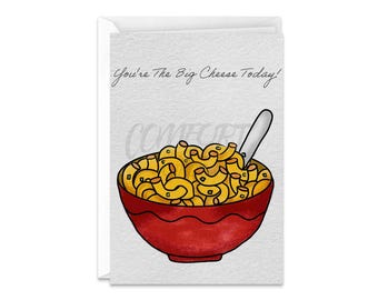 Funny Mac and Cheese Printable Birthday Card: Punny Foodie Greeting