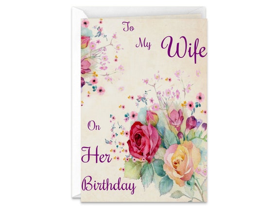 Pour Ma Femme Sur Son Anniversaire Belle Fleur Joyeux Etsy Canada
