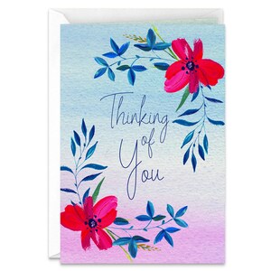 Pretty Flower Best Wishes Thinking of You Handmade Greeting Card