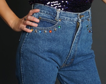 Vintage 1980'S Jeweled Jeans (S)