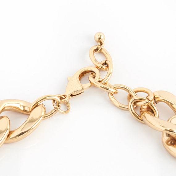 Vintage Gold Curb Chain Necklace, 90s - image 4
