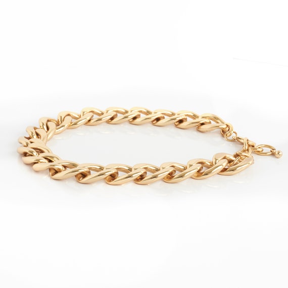 Vintage Gold Curb Chain Necklace, 90s - image 3