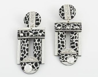 Kolczyki Cenci Animal Print ze skóry malowanej