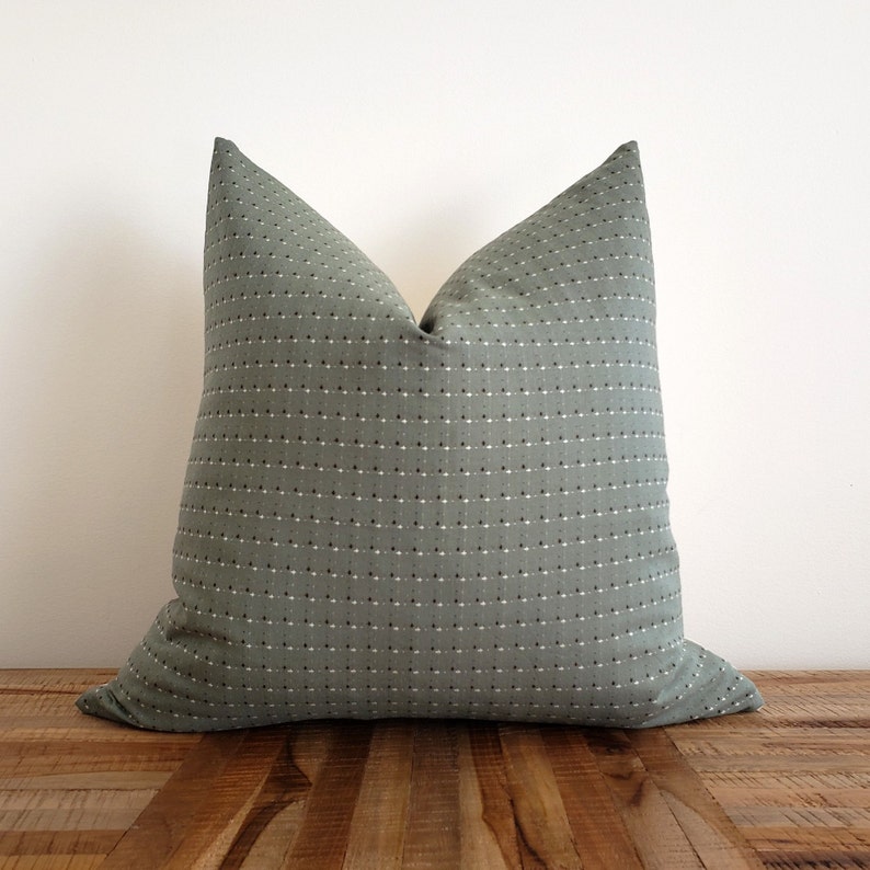 Ethnic Modern Throw Pillow Thai Pillow Sage Green Pillow Cover Scandi Pillow 20x20 Pillow Cover Minimalist Pillow Cover