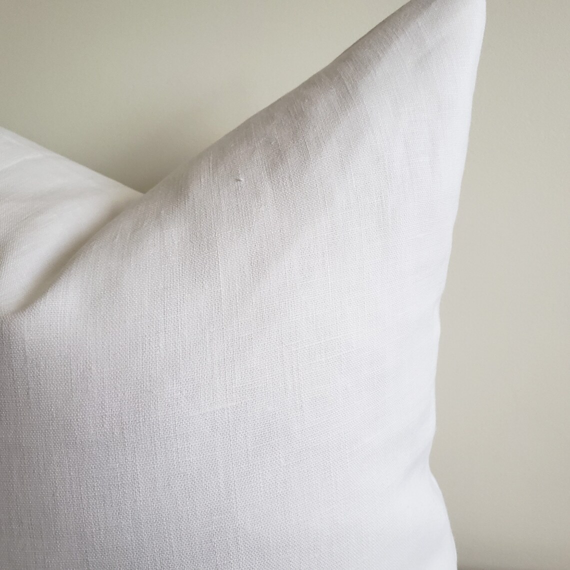 White Linen Pillow Cover Pure White Throw Pillow Washed Etsy