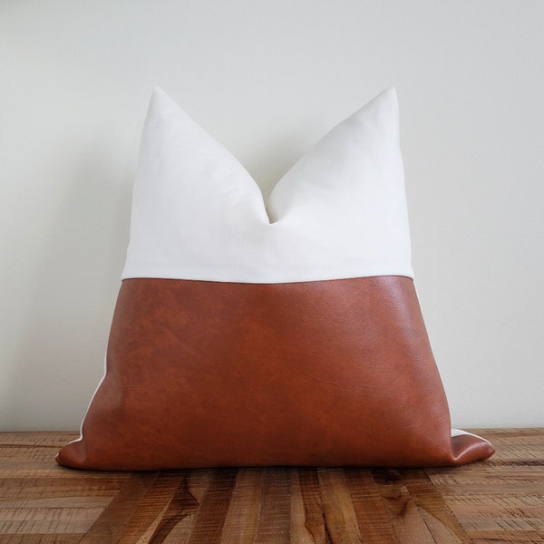 Faux Leather Pillow Etsy