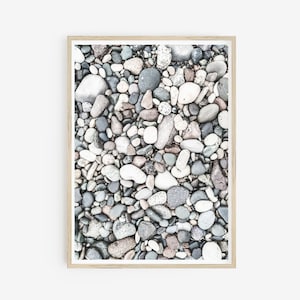 Beach Pebbles Wall Decor Printable, Beach Coastal Poster, Rock Pattern Print, Stone Wall Art, Photography Rocks Art Print, Summer Home Decor