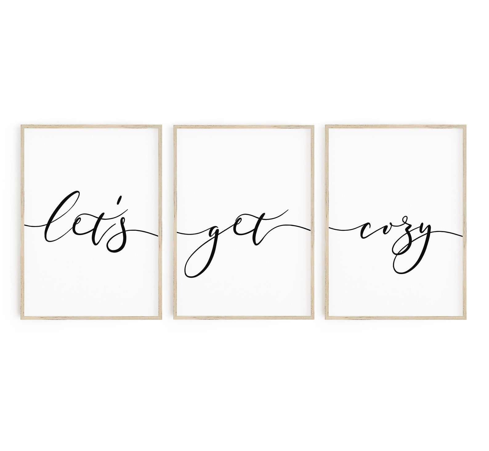 Lets Get Cozy Art Printables Set of 3 Wall Art Hygge Home - Etsy