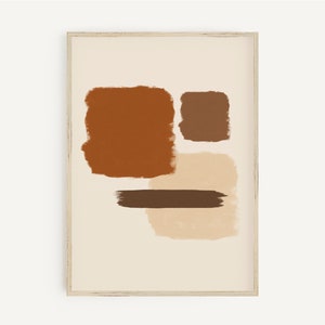 Burnt Orange Abstract art, Printable mid-century modern art, Abstract painting, Minimal contemporary art, Neutral stroke art