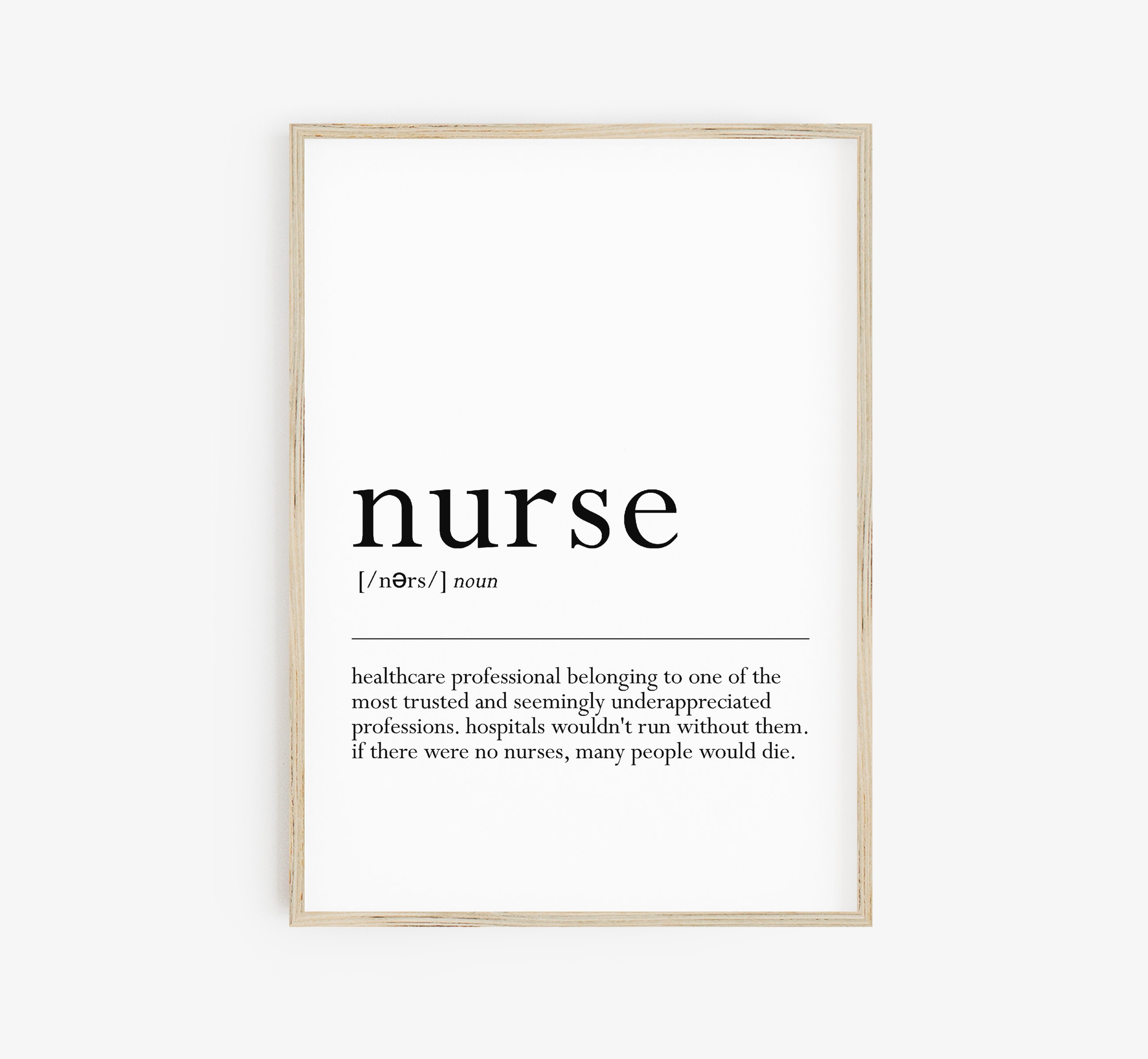 Nurse Definition Art Printable Nurse Definition Poster Etsy