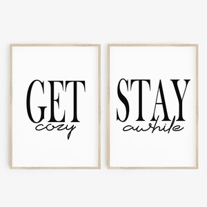 Stay Awhile Printable, Stay Awhile Wall Art, Scandinavian Poster, Guest ...