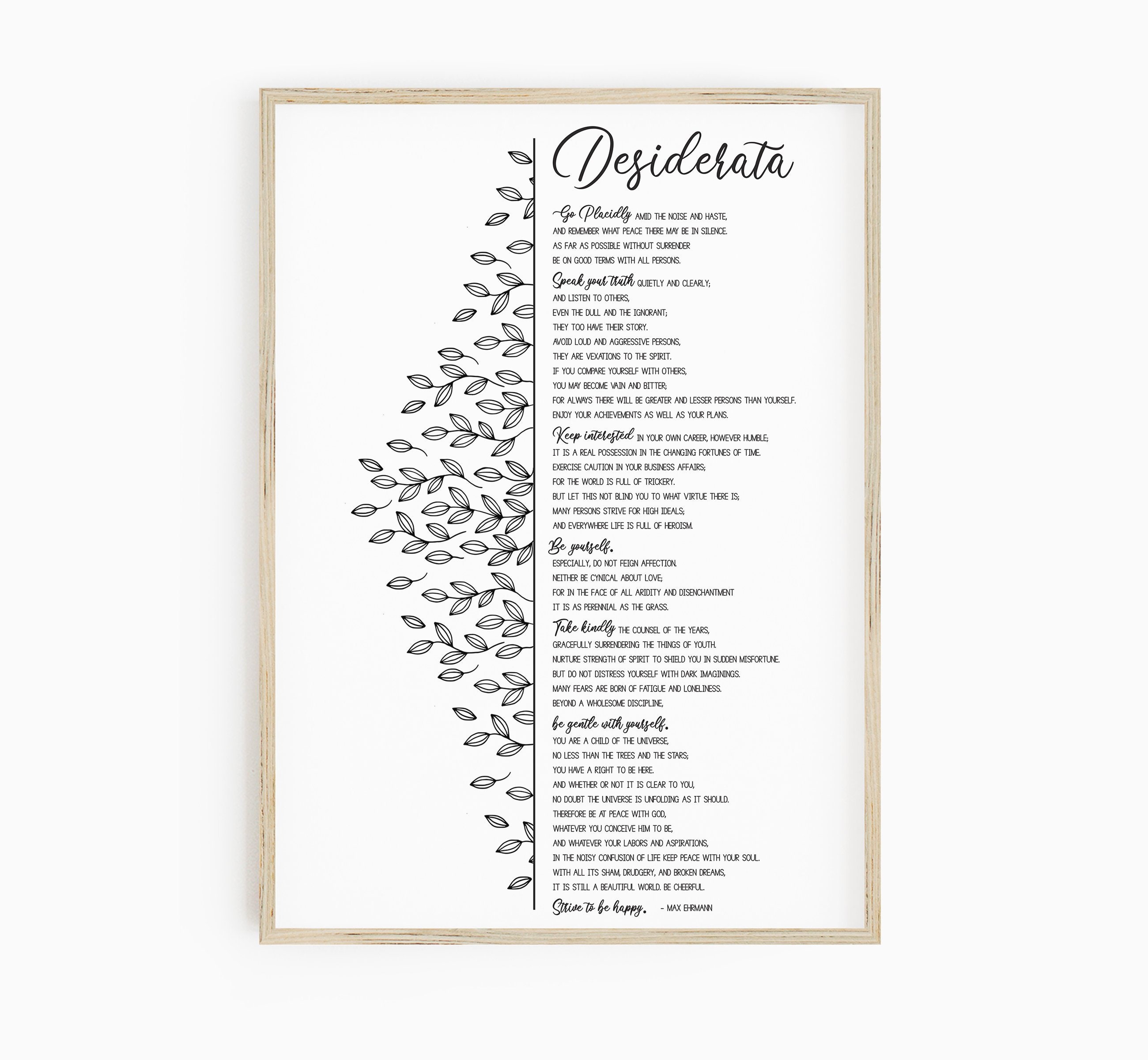 desiderata max ehrmann poem - etsy canada