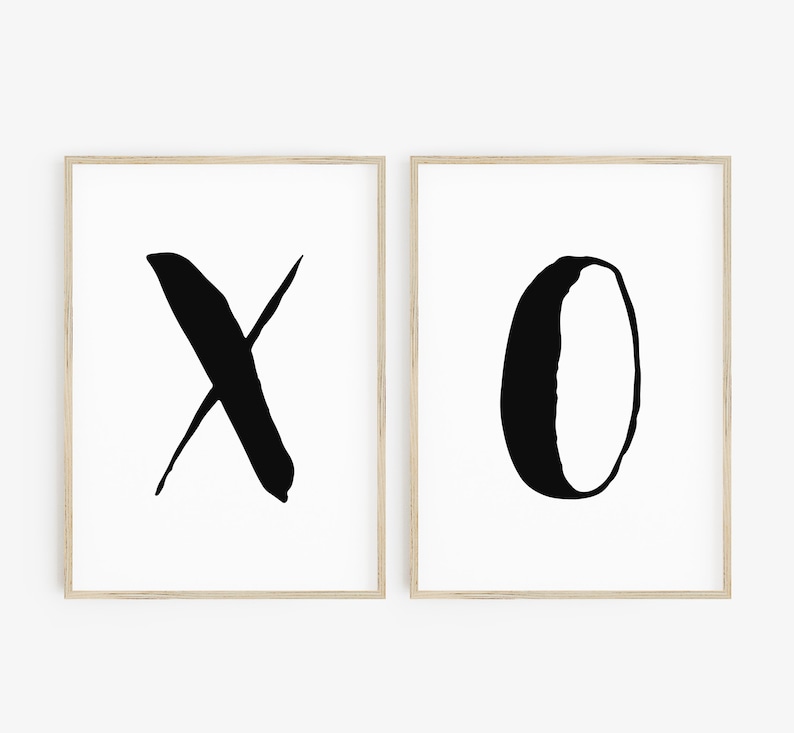 XO Wall Print XO Modern Wall Art Prints Set of 2 Printable Etsy Canada