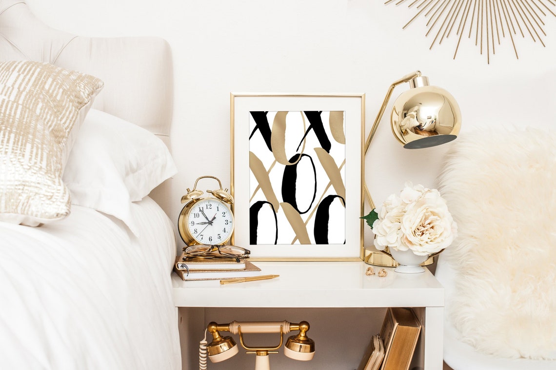 XO Wall Print XO Gold Modern Wall Art Prints Set of 2 Etsy