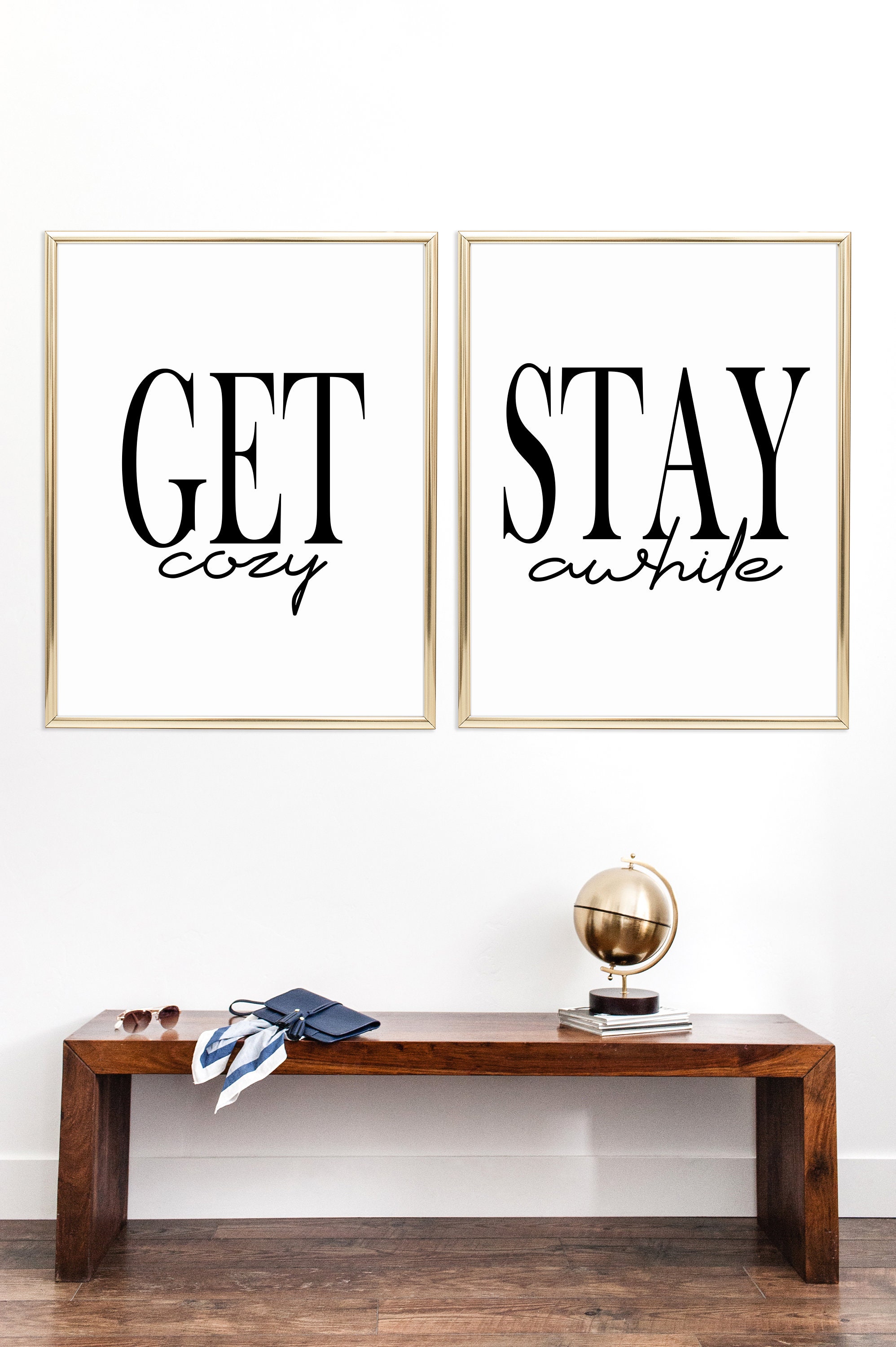 Get Cozy Printable Art Typography Bedroom Wall Art Black | Etsy