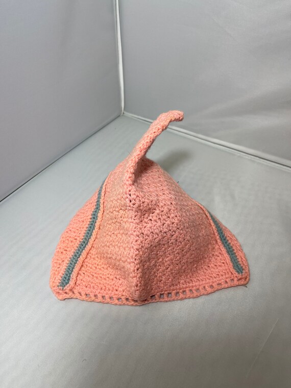 Vintage Baby Crochet Hat Pink - image 5