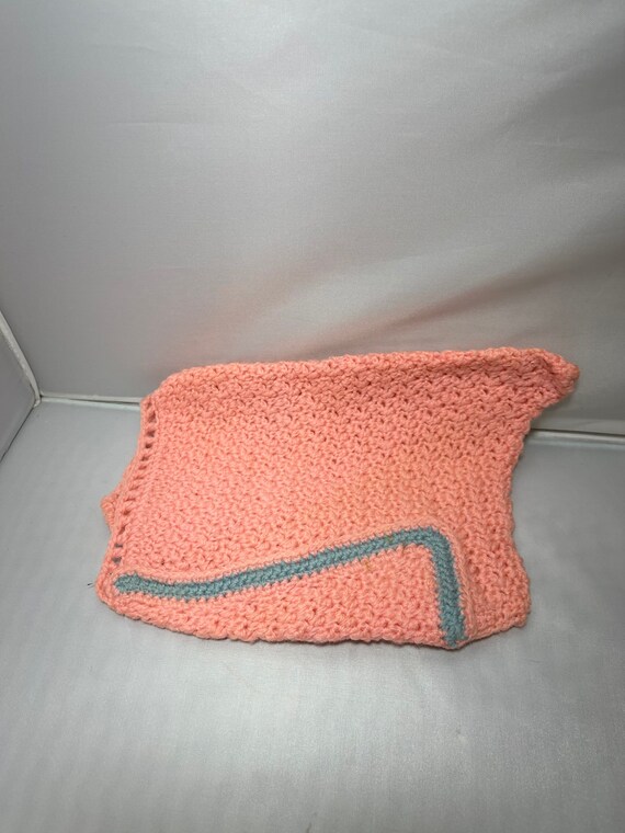 Vintage Baby Crochet Hat Pink - image 2