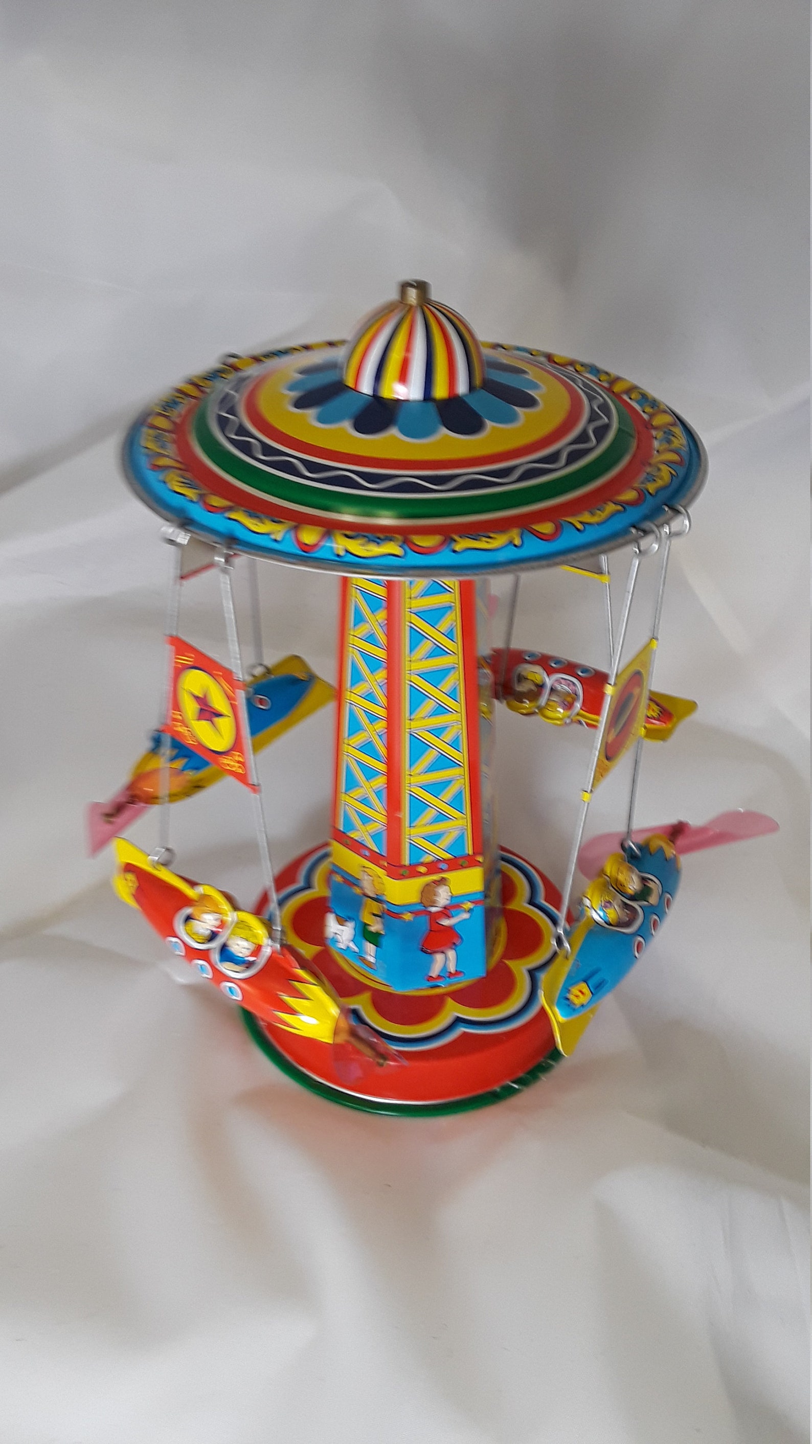Rocket Ride Carousel Tin Toy Schylling 2000 7 Tall Etsy