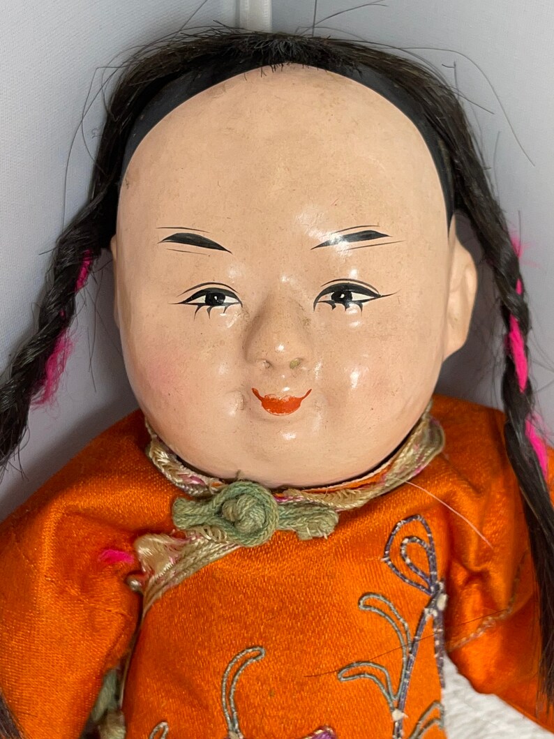 Vintage Chinese Doll 9.5 Tall Unmarked image 1