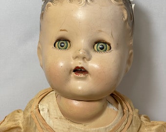 HVintage Composition Baby Doll 19" Tall for Repair or Parts