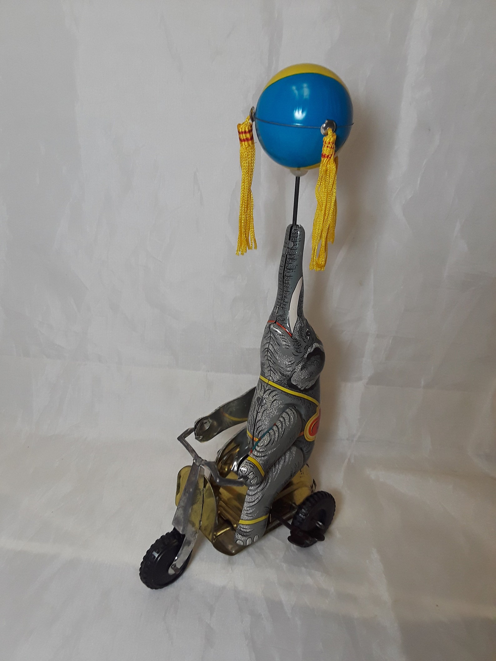 Tin Toy WindUp BLIC Elephant on Bike Etsy