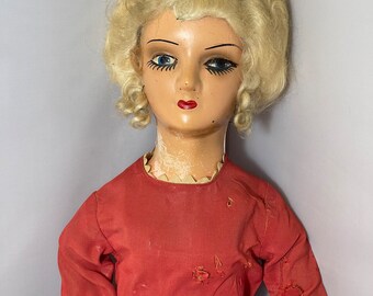 Antique Boudoir Girl Doll WK 26" Tall