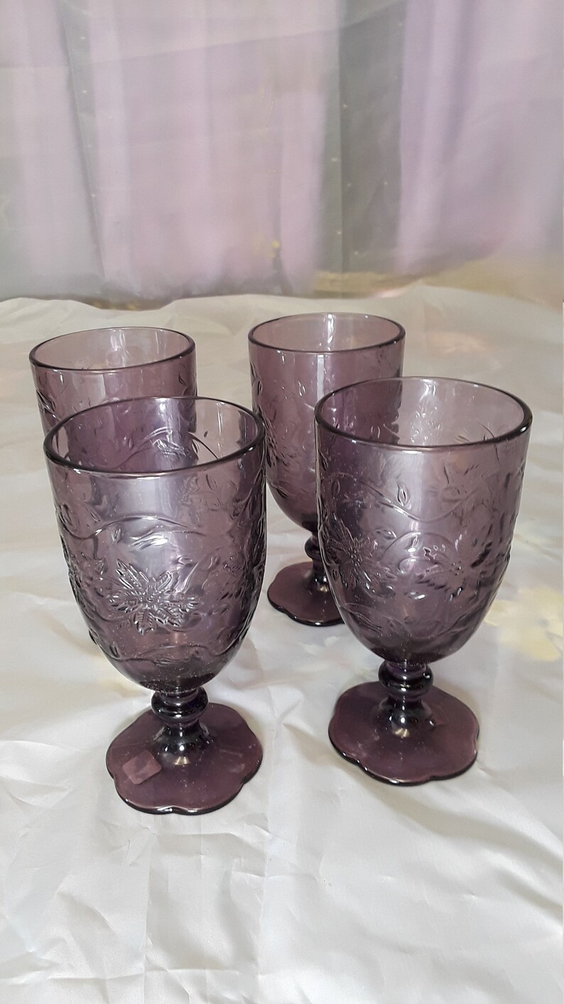Fantasia Princess House Crystal Amethyst/Purple Goblets Set of Etsy