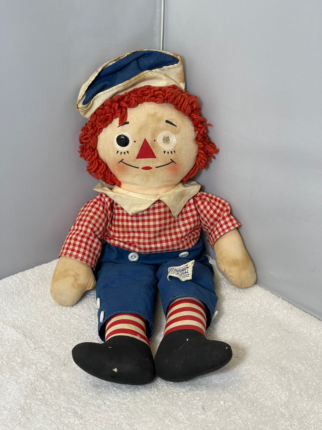 Vintage Raggedy Andy Doll 15 Tall - Etsy