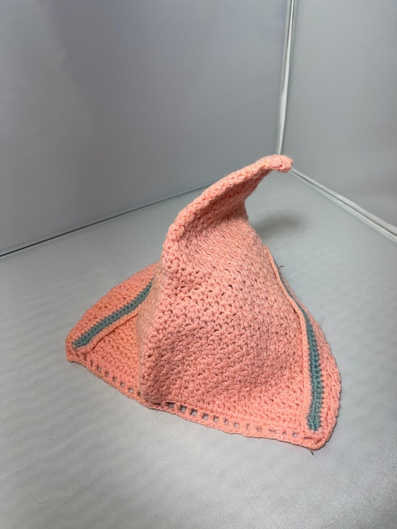 Vintage Baby Crochet Hat Pink - image 1