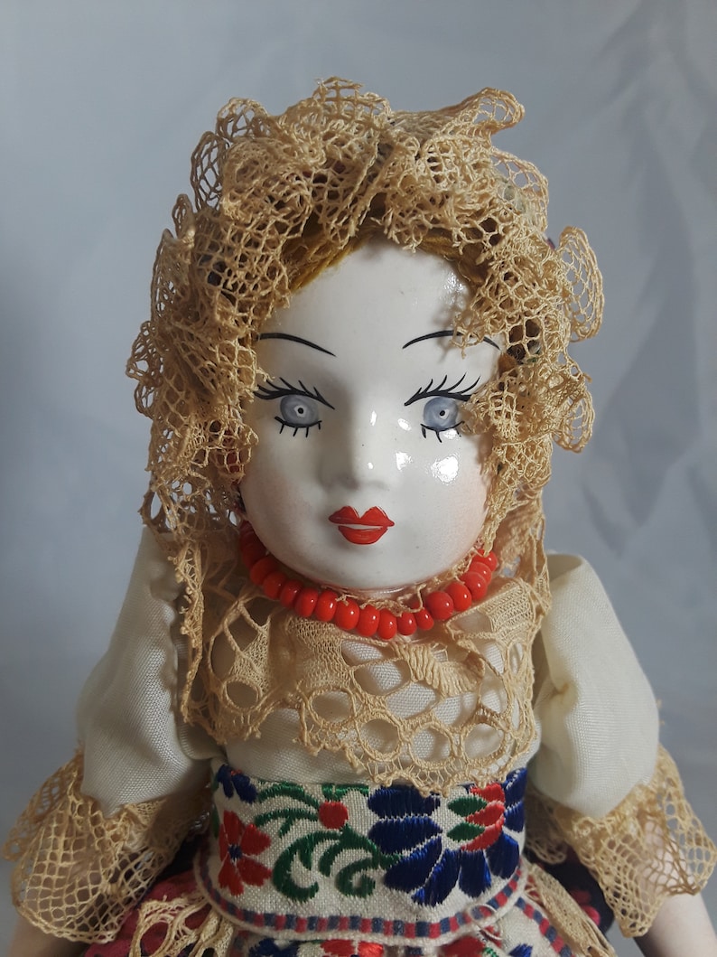Vintage Fibre Craft No 3019 8/" Blonde Young Girl Doll With Freckles /& Pigtails
